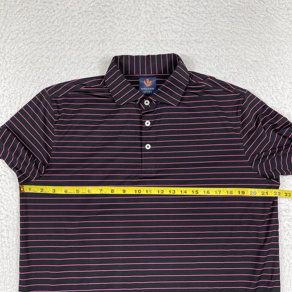 Donald Ross Polo Shirt Mens‎ Medium Black Pink Indian Valley Country Club Golfer - Picture 7 of 12